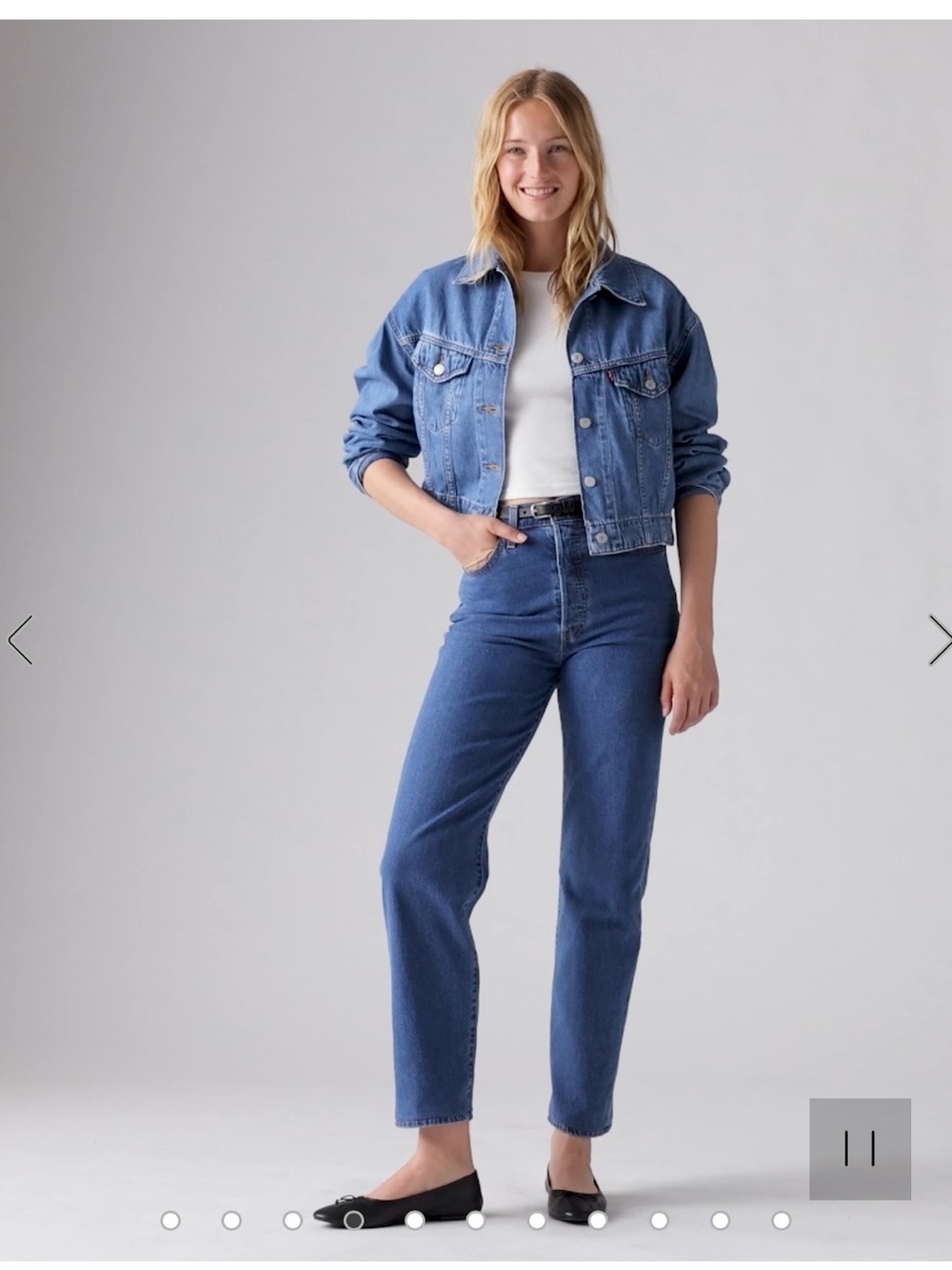 Levi's Ribcage Straight Ankle Leg Jeans in Blue
